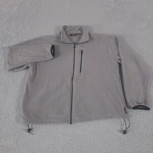 Guide Series Jacket Mens XL Grey Waffle Knit Grid Fleece Full Zip Outdoor Hiking